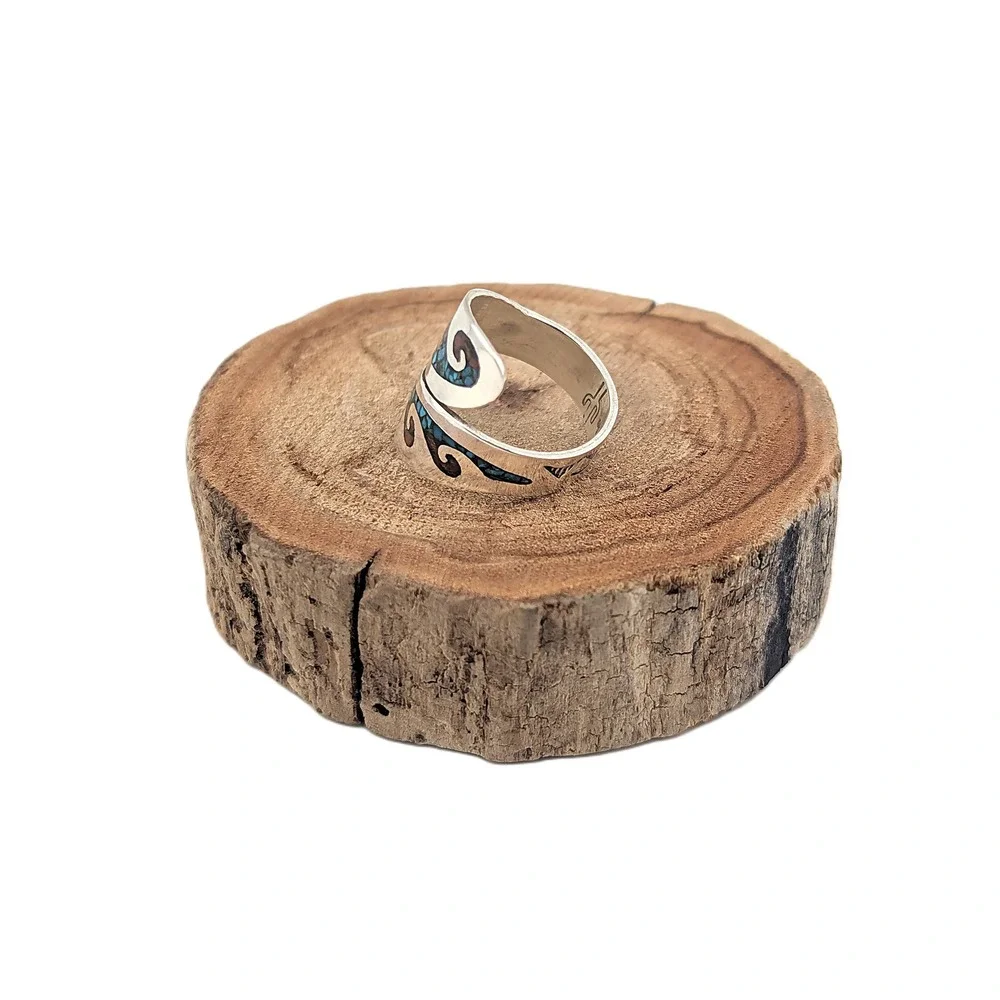 Navajo Jewelry Women's Ring‎ Handmade Native American Coil Signed sz 7**
